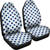 White And Blue Polka Dot Pattern Print Universal Fit Car Seat Covers 102422