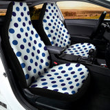 White And Blue Polka Dot Pattern Print Universal Fit Car Seat Covers 102422
