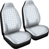 White And Blue Tattersall Pattern Print Universal Fit Car Seat Covers 102422