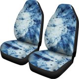 White And Blue Tie Dye Print Universal Fit Car Seat Covers 102422