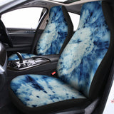 White And Blue Tie Dye Print Universal Fit Car Seat Covers 102422