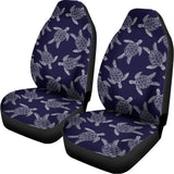 White And Blue Turtle Pattern Print Universal Fit Car Seat Covers 102422