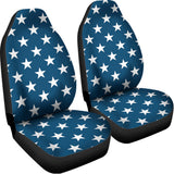 White And Blue USA Star Pattern Print Universal Fit Car Seat Covers 102422