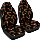White And Brown Eagle Pattern Print Universal Fit Car Seat Covers 102422