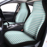 White And Cyan Striped Pattern Print Universal Fit Car Seat Covers 102422