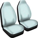 White And Cyan Striped Pattern Print Universal Fit Car Seat Covers 102422