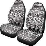 White And Grey Aztec Pattern Print Universal Fit Car Seat Covers 102422