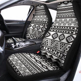 White And Grey Aztec Pattern Print Universal Fit Car Seat Covers 102422