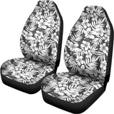 White And Grey Hawaiian Pattern Print Universal Fit Car Seat Covers 102422