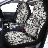 White And Grey Hawaiian Pattern Print Universal Fit Car Seat Covers 102422