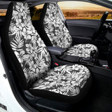 White And Grey Hawaiian Pattern Print Universal Fit Car Seat Covers 102422