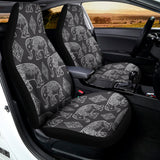 White And Grey Indian Elephant Print Universal Fit Car Seat Covers 102422