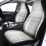 White And Grey Plaid Pattern Print Universal Fit Car Seat Covers 102422
