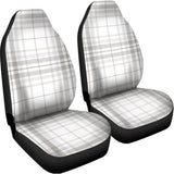 White And Grey Plaid Pattern Print Universal Fit Car Seat Covers 102422
