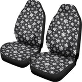 White And Grey Snowflake Pattern Print Universal Fit Car Seat Covers 102422