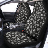 White And Grey Snowflake Pattern Print Universal Fit Car Seat Covers 102422