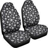 White And Grey Snowflake Pattern Print Universal Fit Car Seat Covers 102422