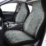White And Grey Western Floral Print Universal Fit Car Seat Covers 102422