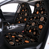 White And Orange Aboriginal Art Print Universal Fit Car Seat Covers 102422