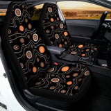 White And Orange Aboriginal Art Print Universal Fit Car Seat Covers 102422