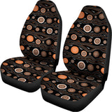White And Orange Aboriginal Dot Print Universal Fit Car Seat Covers 102422