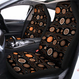 White And Orange Aboriginal Dot Print Universal Fit Car Seat Covers 102422