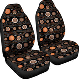 White And Orange Aboriginal Dot Print Universal Fit Car Seat Covers 102422