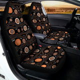 White And Orange Aboriginal Dot Print Universal Fit Car Seat Covers 102422