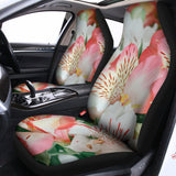 White And Pink Alstroemeria Print Universal Fit Car Seat Covers 102422