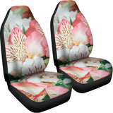 White And Pink Alstroemeria Print Universal Fit Car Seat Covers 102422
