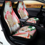 White And Pink Alstroemeria Print Universal Fit Car Seat Covers 102422