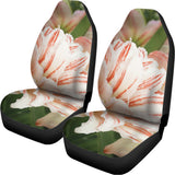 White And Pink Amaryllis Print Universal Fit Car Seat Covers 102422