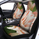 White And Pink Amaryllis Print Universal Fit Car Seat Covers 102422