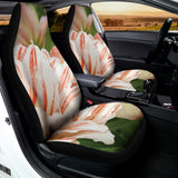 White And Pink Amaryllis Print Universal Fit Car Seat Covers 102422