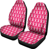 White And Pink Breast Cancer Print Universal Fit Car Seat Covers 102422