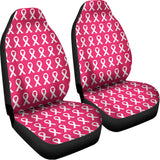 White And Pink Breast Cancer Print Universal Fit Car Seat Covers 102422