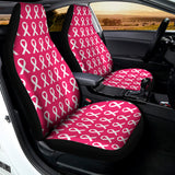 White And Pink Breast Cancer Print Universal Fit Car Seat Covers 102422