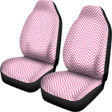 White And Pink Zigzag Pattern Print Universal Fit Car Seat Covers 102422