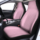 White And Pink Zigzag Pattern Print Universal Fit Car Seat Covers 102422