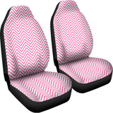 White And Pink Zigzag Pattern Print Universal Fit Car Seat Covers 102422