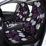 White And Purple Tulip Pattern Print Universal Fit Car Seat Covers 102422