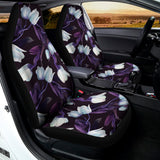 White And Purple Tulip Pattern Print Universal Fit Car Seat Covers 102422