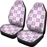 White And Purple Zodiac Signs Print Universal Fit Car Seat Covers 102422