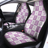 White And Purple Zodiac Signs Print Universal Fit Car Seat Covers 102422