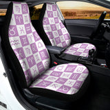 White And Purple Zodiac Signs Print Universal Fit Car Seat Covers 102422