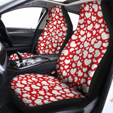 White And Red Heart Pattern Print Universal Fit Car Seat Covers 102422
