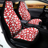 White And Red Heart Pattern Print Universal Fit Car Seat Covers 102422
