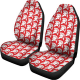 White And Red Spartan Pattern Print Universal Fit Car Seat Covers 102422