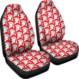 White And Red Spartan Pattern Print Universal Fit Car Seat Covers 102422