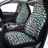 White And Teal Leopard Print Universal Fit Car Seat Covers 102422